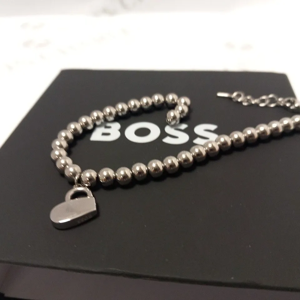 BOXED HUGO BOSS STAINLESS STEEL BEADS BRACELET 
