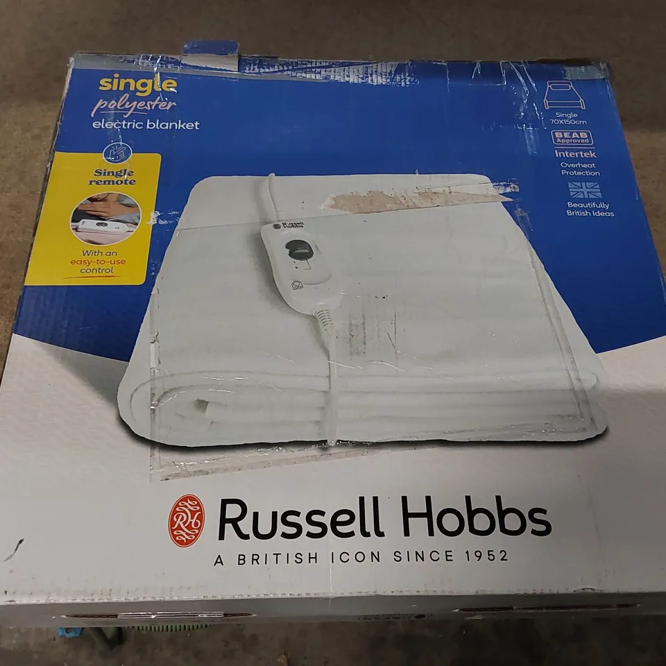 BOXED RUSSELL HOBBS SINGLE ELECTRIC BLANKET 