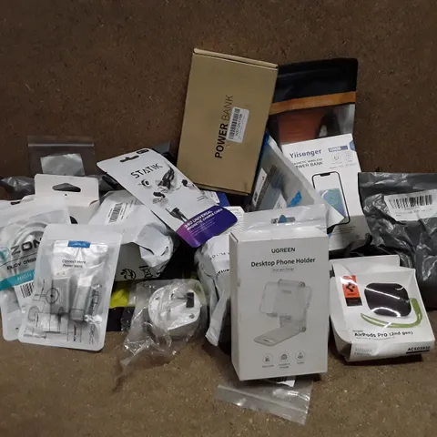 LOT TO CONTAIN 20 ASSORTED ITEMS TO INCLUDE POWER BANK AIRPOD CASES PLUG ADAPTORS ECT