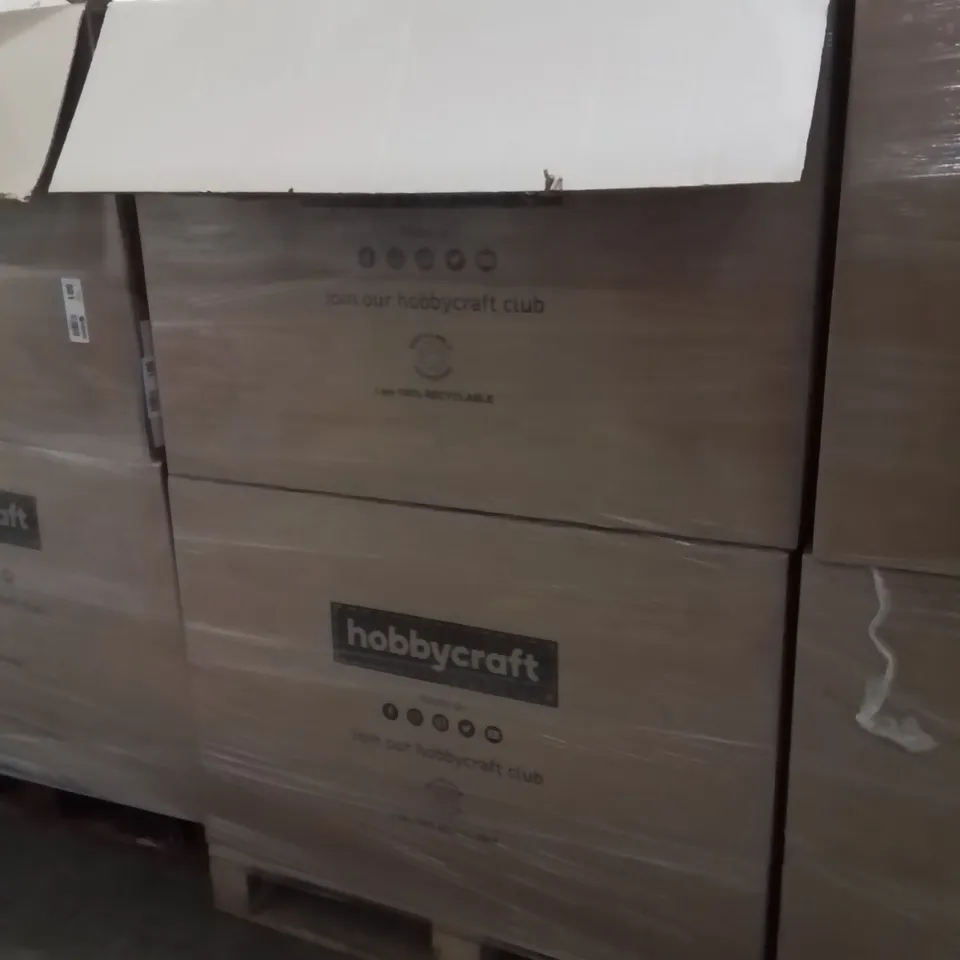 PALLET CONTAINING A LARGE QUANTITY OF ASSORTED CHRISTMAS DECORATIONS AND PRODUCTS TO INCLUDE;WOODEN CHRISTMAS BOX,MINI CROSS STITCH,LED WOODEN TREE