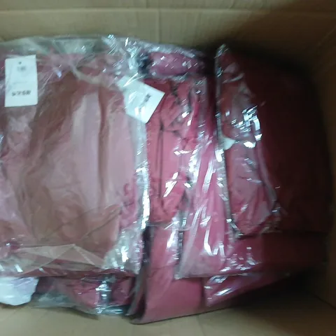 LARGE BOX OF WOMENS CLOTHING ITEMS IN VARIOUS STYLES , COLORS AND SIZES