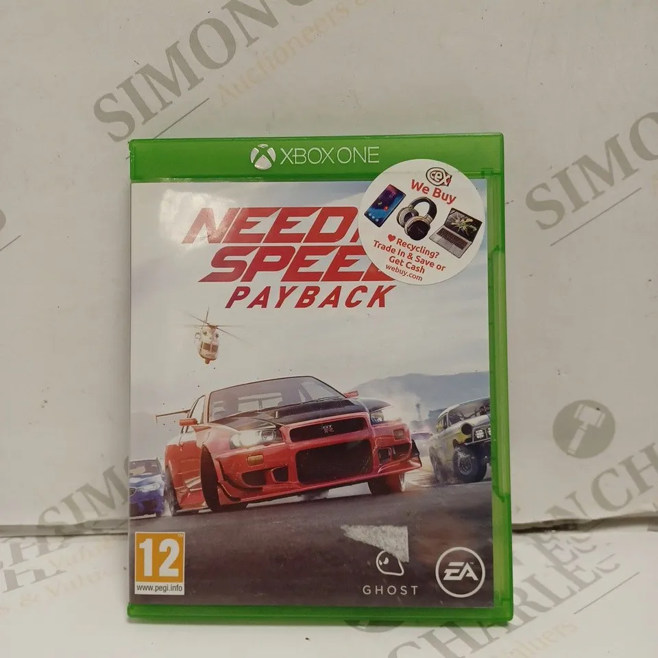 XBOX ONE NEED FOR SPEED PAYBACK VIDEO GAME.