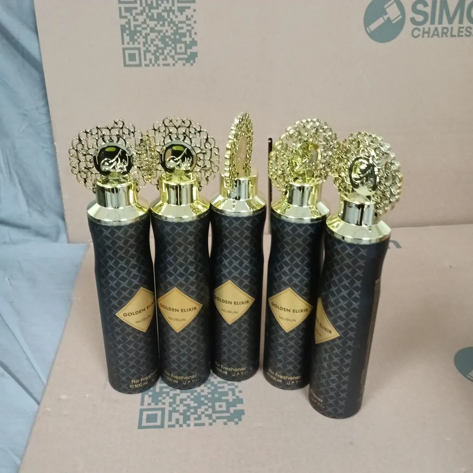 BOX OF APPROXIMATELY 18 ASSORTED ITEMS TO INCLUDE: 5X GOLDEN ELIXIR AIR FRESHENER 