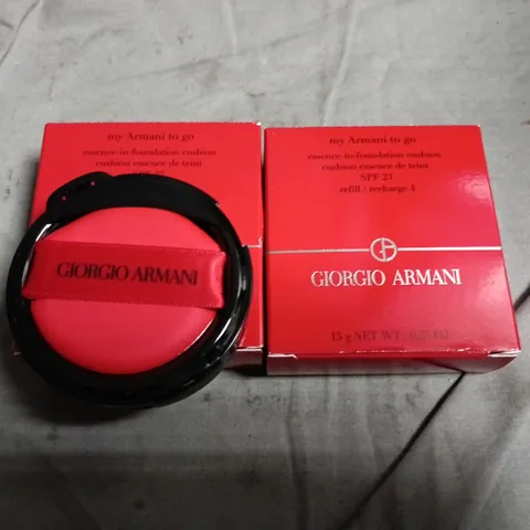 LOT OF 2 GIORGIO ARMANI 15G ESSENCE IN FOUNDATIONS CUSHIONS
