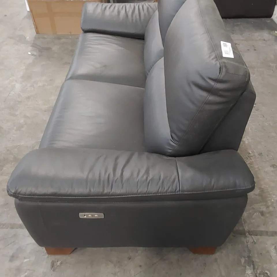 DESIGNER 3 SEATER LEATHER UPHOLSTERED ELECTRIC RECLINER SOFA 