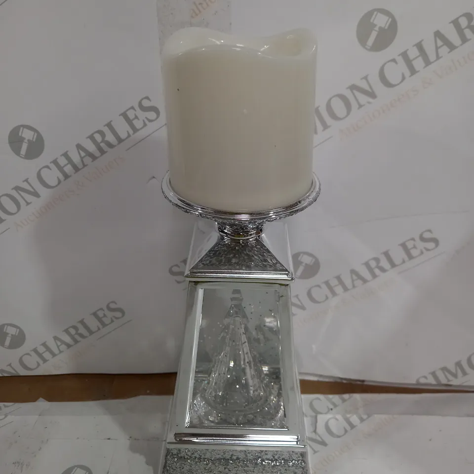 JULIEN MACDONALD FLAMELESS SWIRLING GLITTER CHRISTMAS TREE CANDLE HOLDER