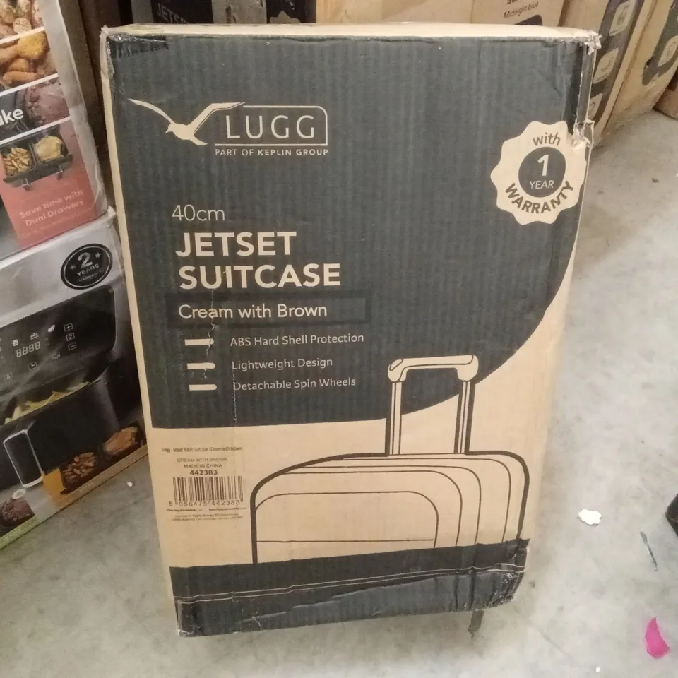 BOXED LUGG - 40CM JETSET SUITCASE CREAM & BROWN
