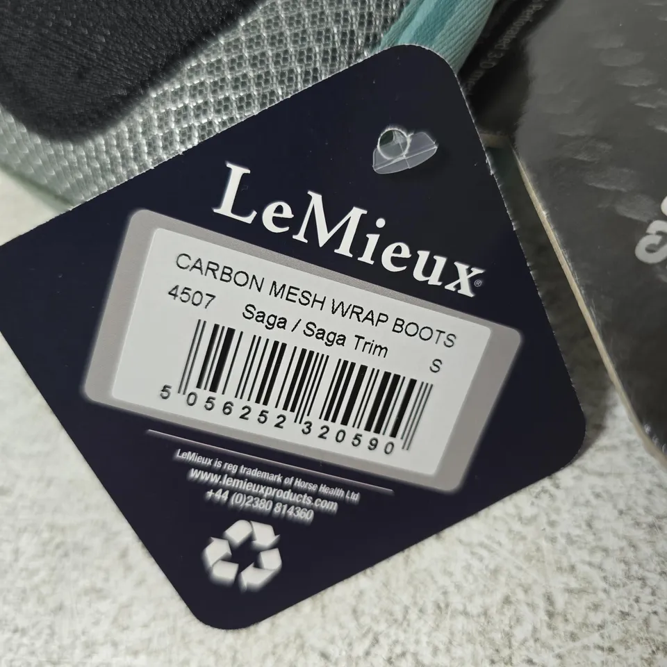 LEMIEUX CARBON MESH WRAP BOOTS – HORSE RIDING BOOTS, SIZE S (SAGA TRIM)