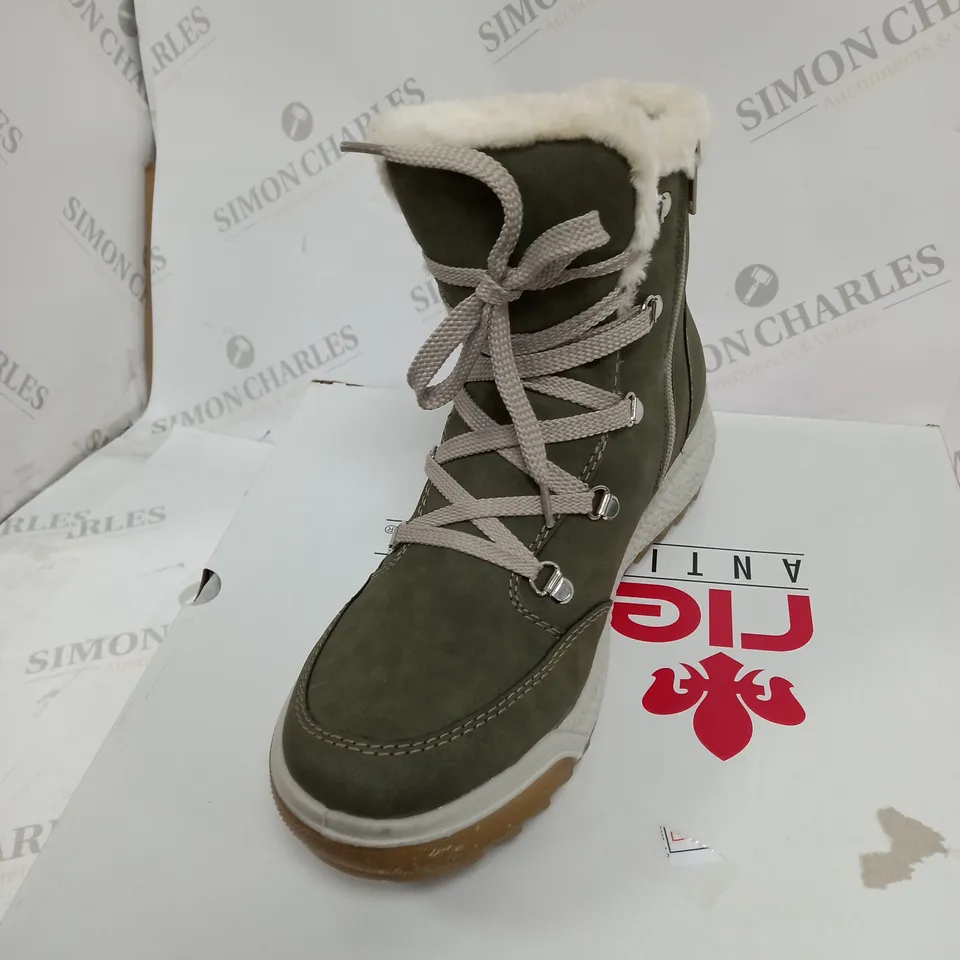 BOXED PAIR OF RIEKER BOOTS SIZE 7 AND A HALF
