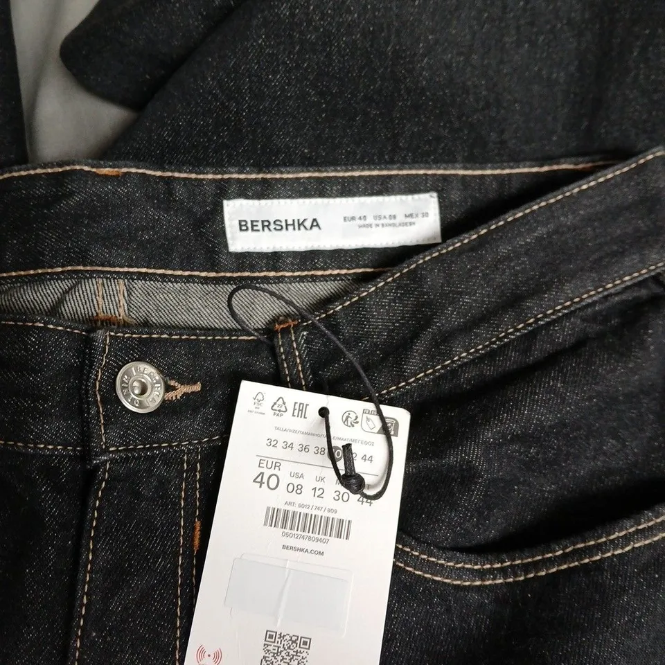 BERSHKA WOMEN'S DARK DENIM JEANS – UK 12 (EU 40)