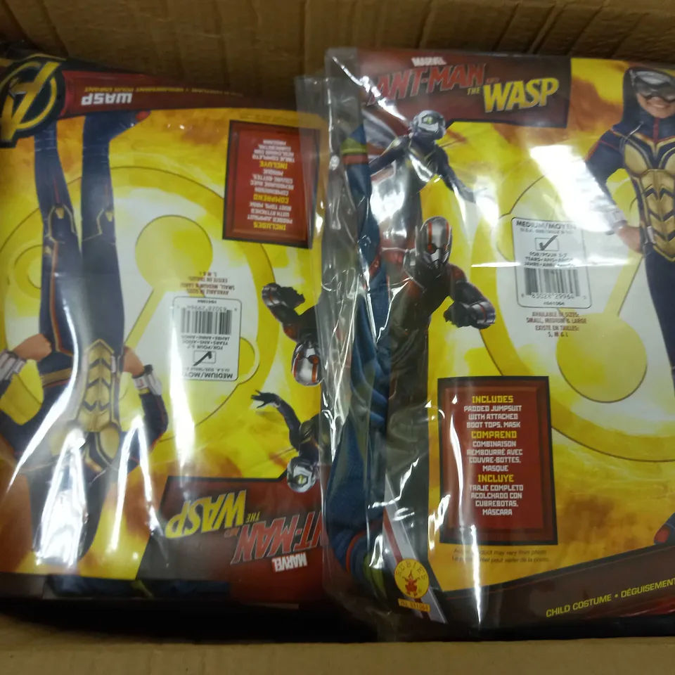 BOX OF APPROX 10 MARVEL ANTMAN AND THE WASP COSTUMES - WASP CHILD COSTUME	