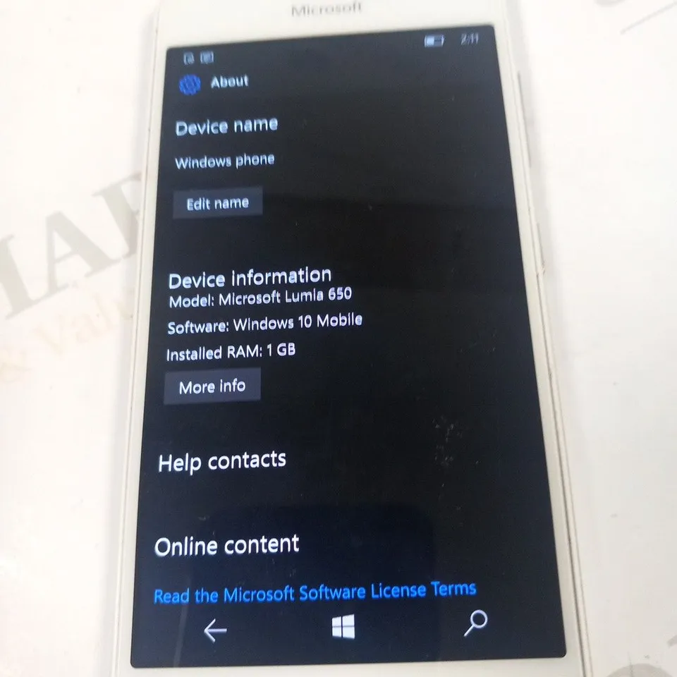 MICROSOFT LUMIA 650 MOBILE PHONE