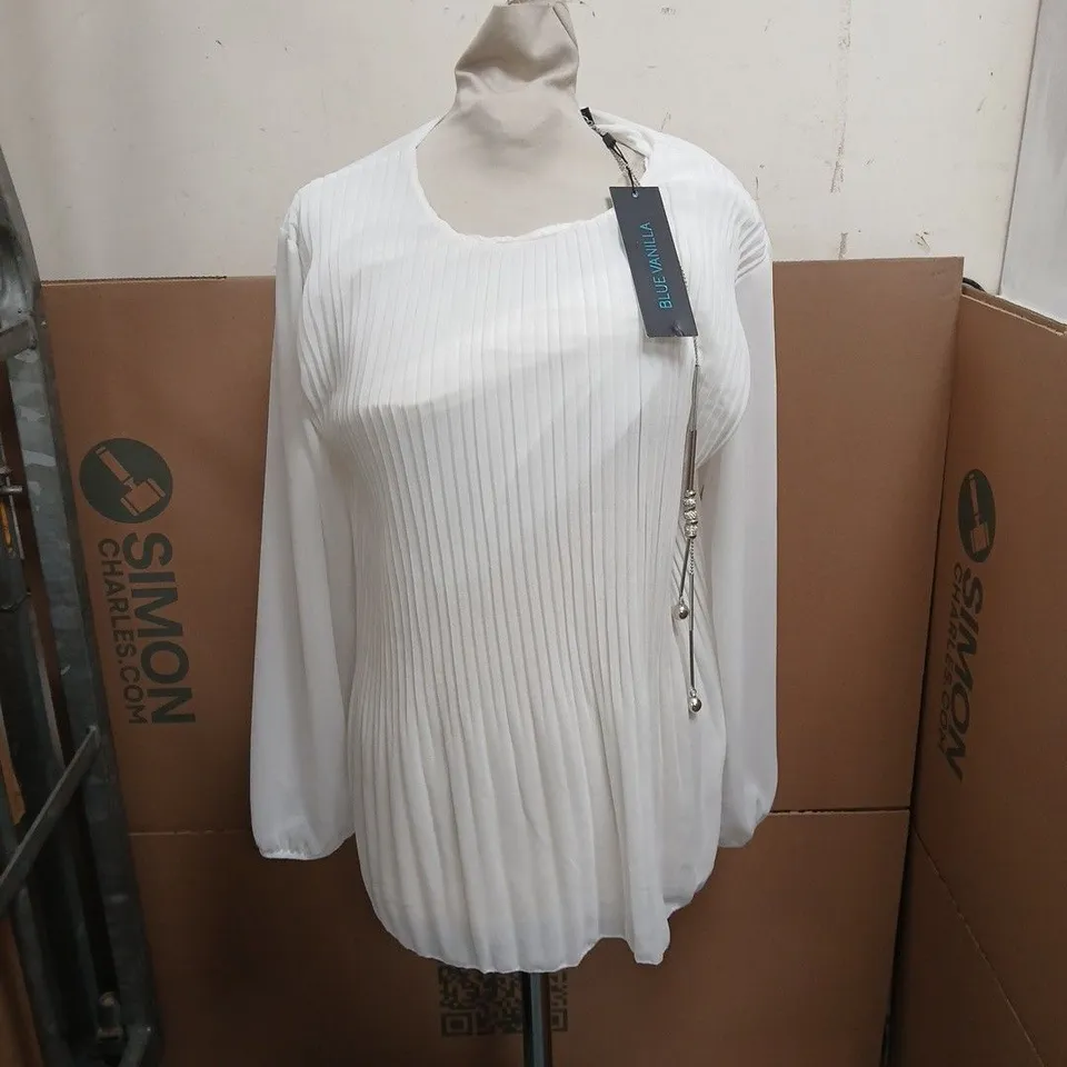 BLUE VANILLA PLEATED TOP WITH NECKLACE – IVORY UK SIZE M/L