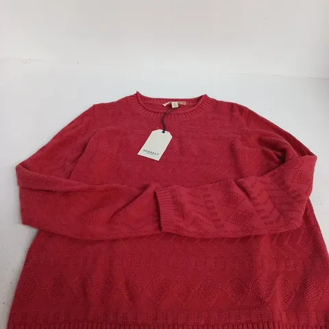 SEASALT CORNWALL WOMEN'S RED KNIT JUMPER UK 14