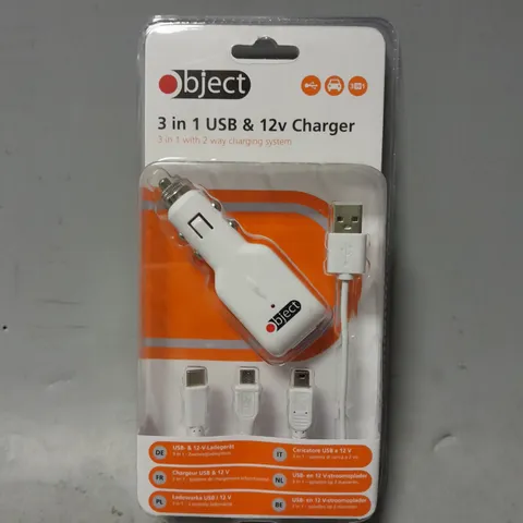 APPROXIMATELY 15 ASSORTED ITEM TO INCLUDE - OBJECT 3 IN 1 USB & 12V CHARGER 