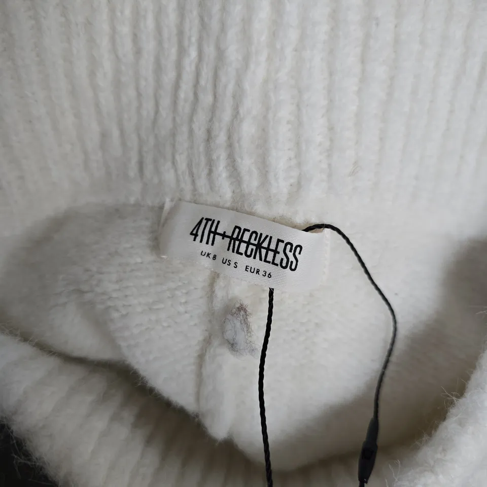 4TH RECKLESS JANINE TROUSERS IN WHITE - SIZE 8