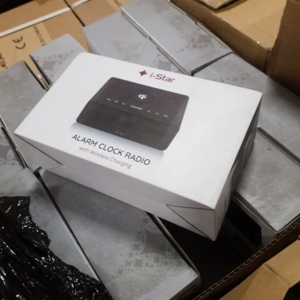 PALLET CONTAINING ASSORTED ELECTRICAL PRODUCTS INCLUDING PABX MASTER IN-LINE ADAPTERS & ALARM CLOCK RADIOS