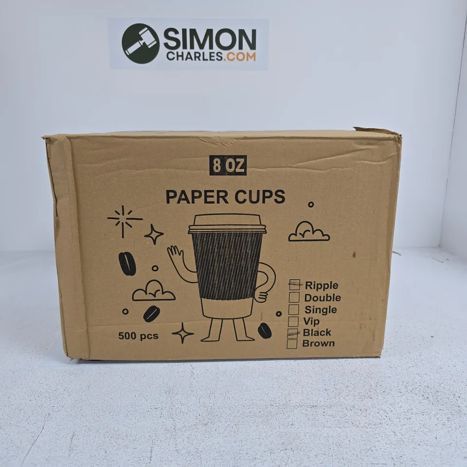 BOX OF APPROXIMATELY 500 8 OZ PAPER CUPS