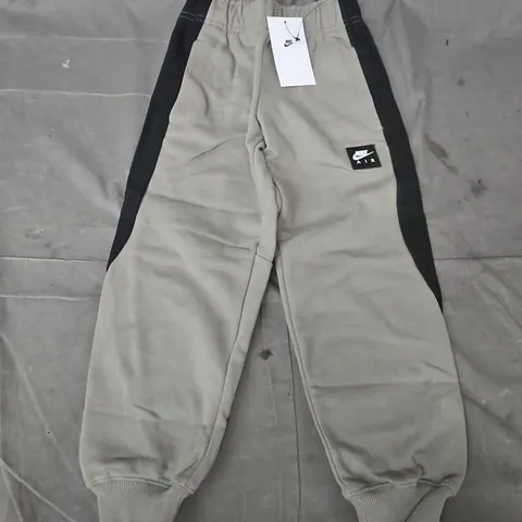 NIKE AIR KIDS' JOGGERS – STANDARD FIT, TAPER LEG, GREY WITH BLACK SIDE PANELS (INFANT) - SMALL
