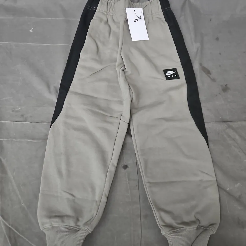 NIKE AIR KIDS' JOGGERS – STANDARD FIT, TAPER LEG, GREY WITH BLACK SIDE PANELS (INFANT) - SMALL