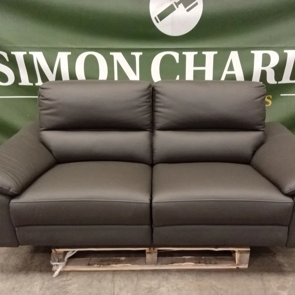 PAVILION 2 SEATER LEATHER/FAUX LEATHER POWER RECLINER SOFA - CHARCOAL RRP £949
