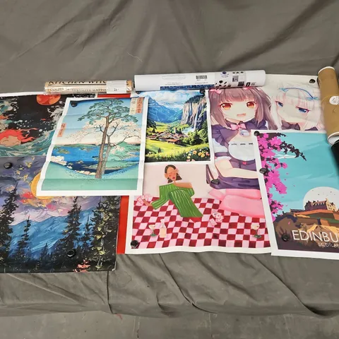 CAGE OF LARGE QUANTITY OF ASSORTED LOOSE ART PRINTS, PAINTINGS & POSTERS, ETC - COLLECTION ONLY