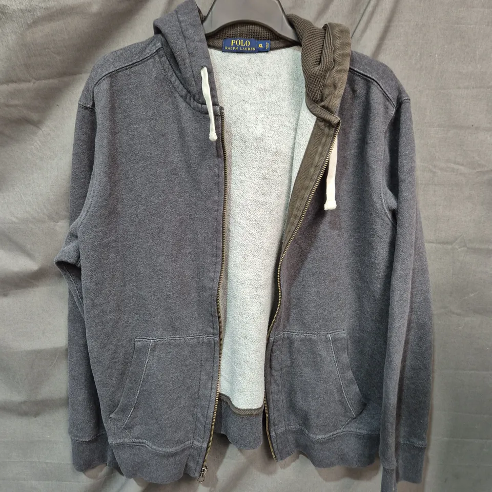POLO RALPH LAUREN ZIP HOODIE – GREY - XL