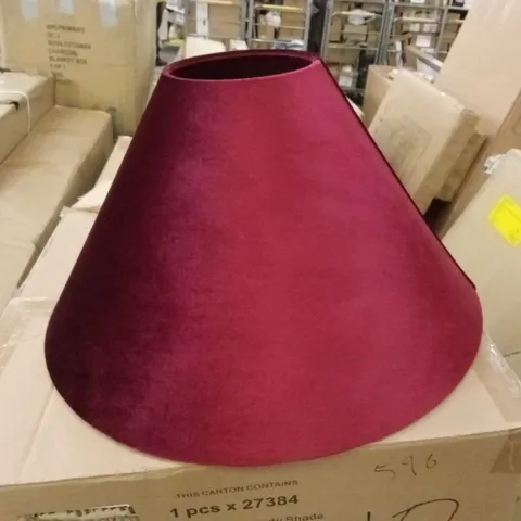BOXED MARTHA CONICAL BURGUNDY VELVET LAMP SHADE - SHADE ONLY (1 BOX)