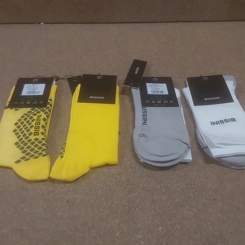 BOX TO CONTAIN A LARGE QUANTITY OF BRAND NEW PAIRS OF BISSINI CYCLING SOCKS - COLOURS VARY // SIZE: XS // 1 PAIR PER PACK