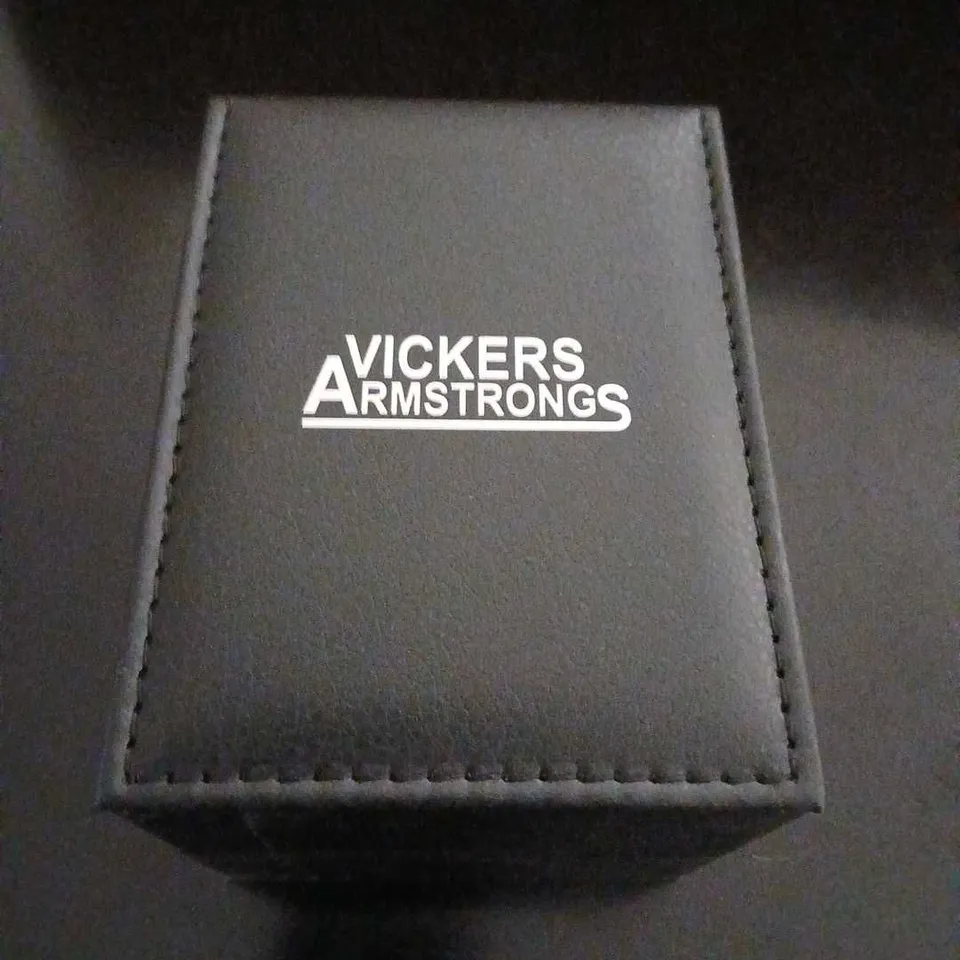 VICKERS ARMSTRONGS CHRONOGRAPH WATCH – ROSE GOLD TONE CASE, BLACK DIAL 