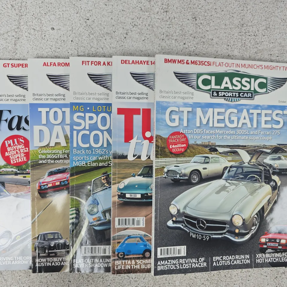 SET OF 5 ASSORTED ISSUES OF CLASSIC & SPORTS CAR MAGAZINES
