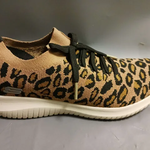 SKECHERS AIR COOLED MEMORY FOAM LEOPARD PRINT TRAINERS SIZE 5