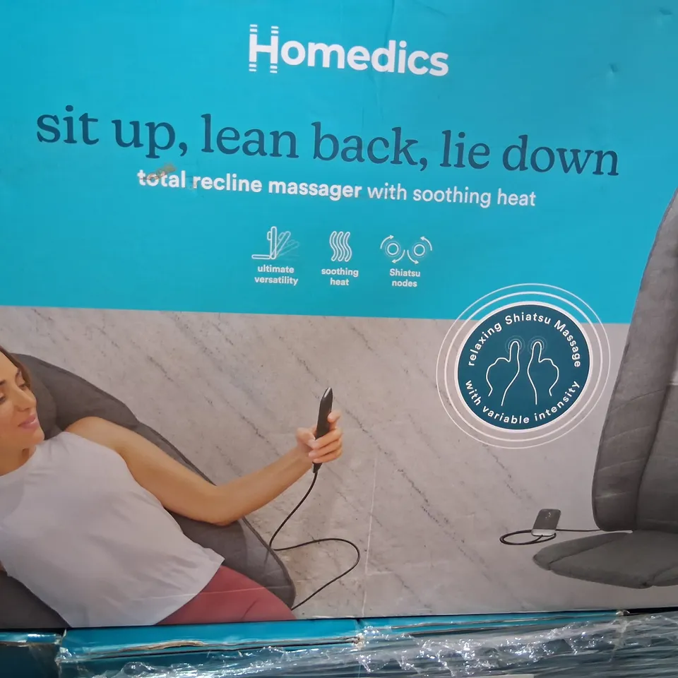 BOXED HOMEDICS GRA-MCS1010HCGB TOTAL RECLINE MASSAGER WITH SOOTHING HEAT