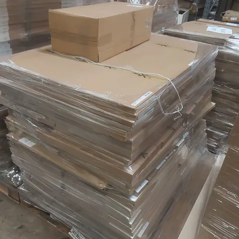 PALLET CONTAINING A LARGE QUANTITY OF ASSORTED BATHROOM FURNITURE PARTS INCLUDING: BASE UNIT, PENTLAND LAGOON MIST FRAMED MIRRORS ECT