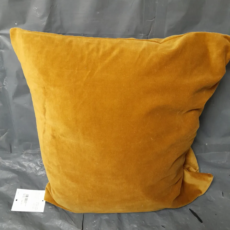 JOHN LEWIS COTTON VELVET 50x50cm CUSHION IN OCHRE