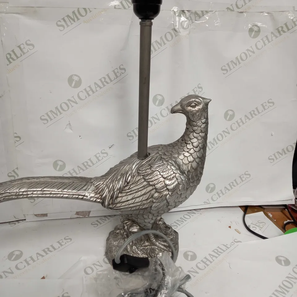 ALISON CORK ANIMAL TABLE LAMP - SILVER PHEASANT