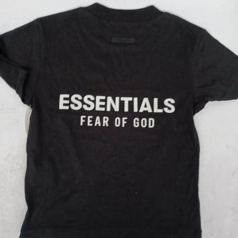 ESSENTIALS FEAR OF GOD TRI-BLEND CREW NECK T-SHIRT IN BLACK SIZE XXS