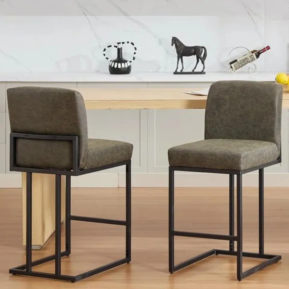 BOXED COUNTER STOOL WITH METAL FRAME