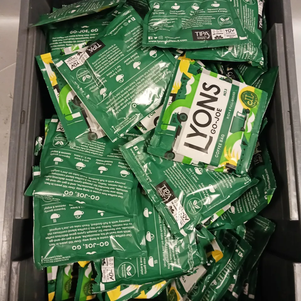 LARGE ASSORTMENT OF SEALED LYONS GO-JOE COFFEE BAGS 
