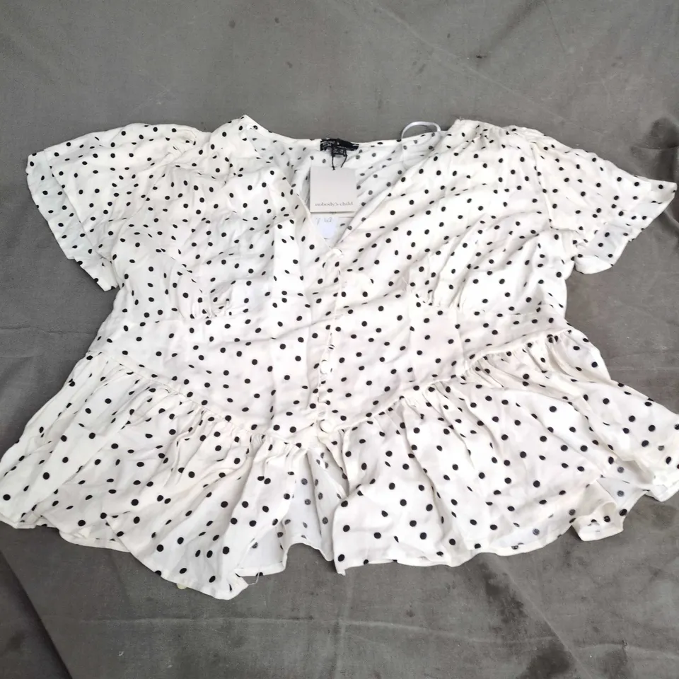 NOBODY'S CHILD LOUBELLE TOP IN WHITE SIZE UK 16