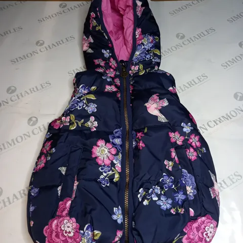 JOULES FLORAL PATTERN GILET SIZE 4 YRS