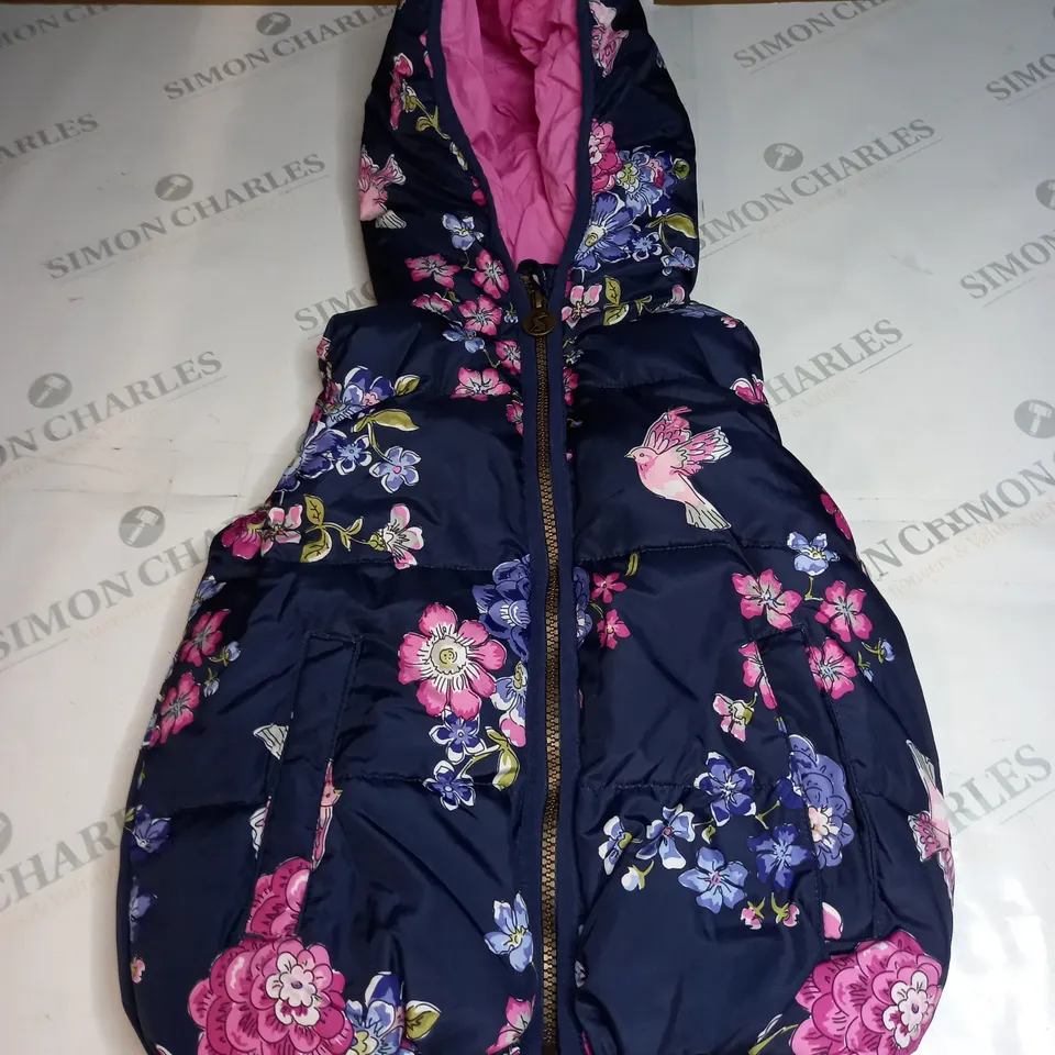 JOULES FLORAL PATTERN GILET SIZE 4 YRS