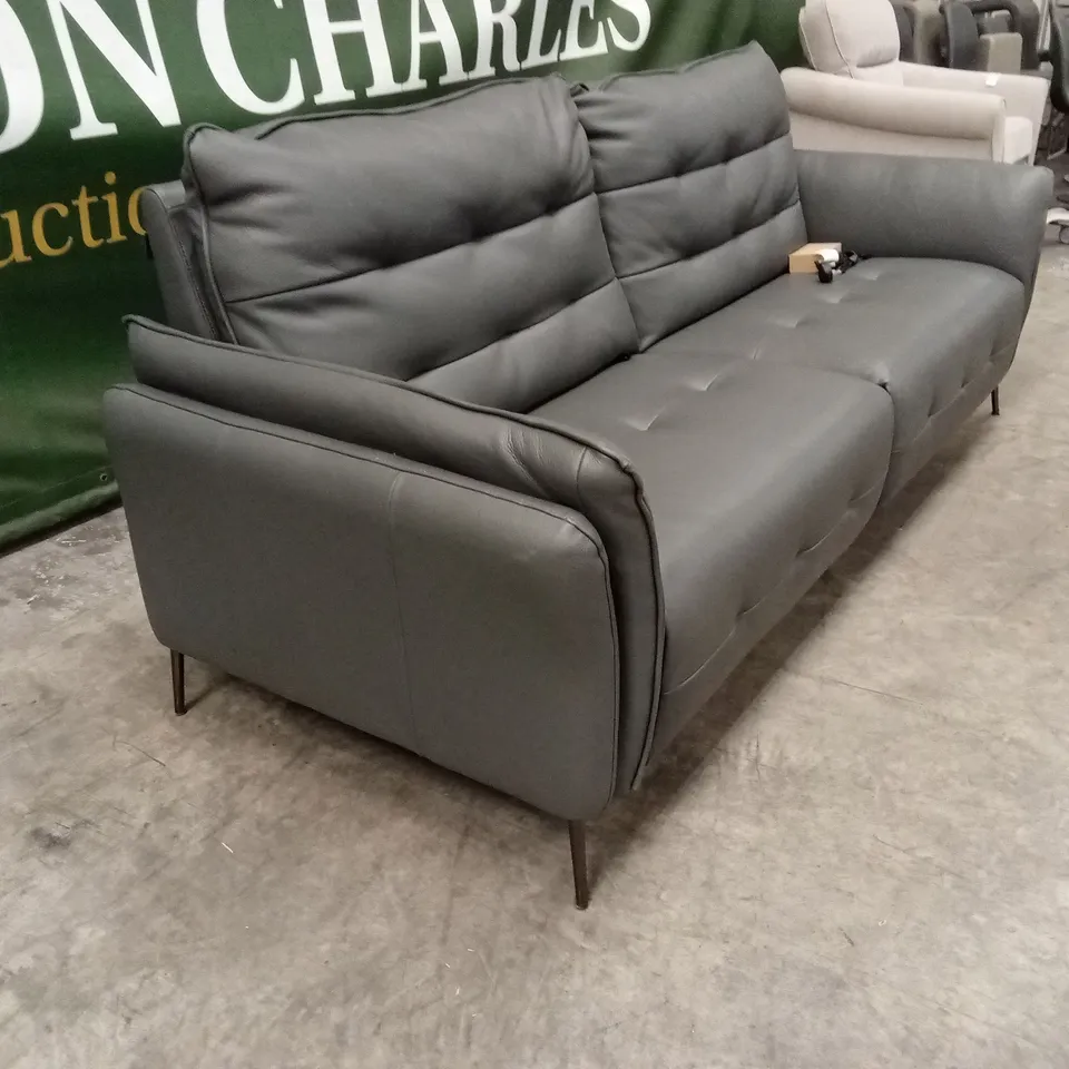 QUALITY DESIGNER ITALIAN MADE BOLZANO LARGE 3 SEATER ELECTRIC RECLINER LEATHER SOFA