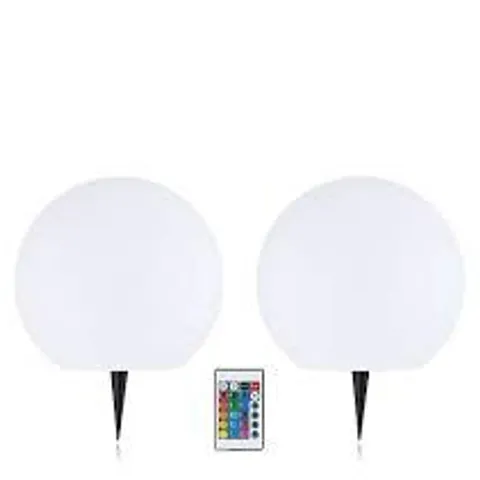 GARDEN REFLECTIONS SET OF 2 15CM COLOUR CHANGING SOLAR ORBS