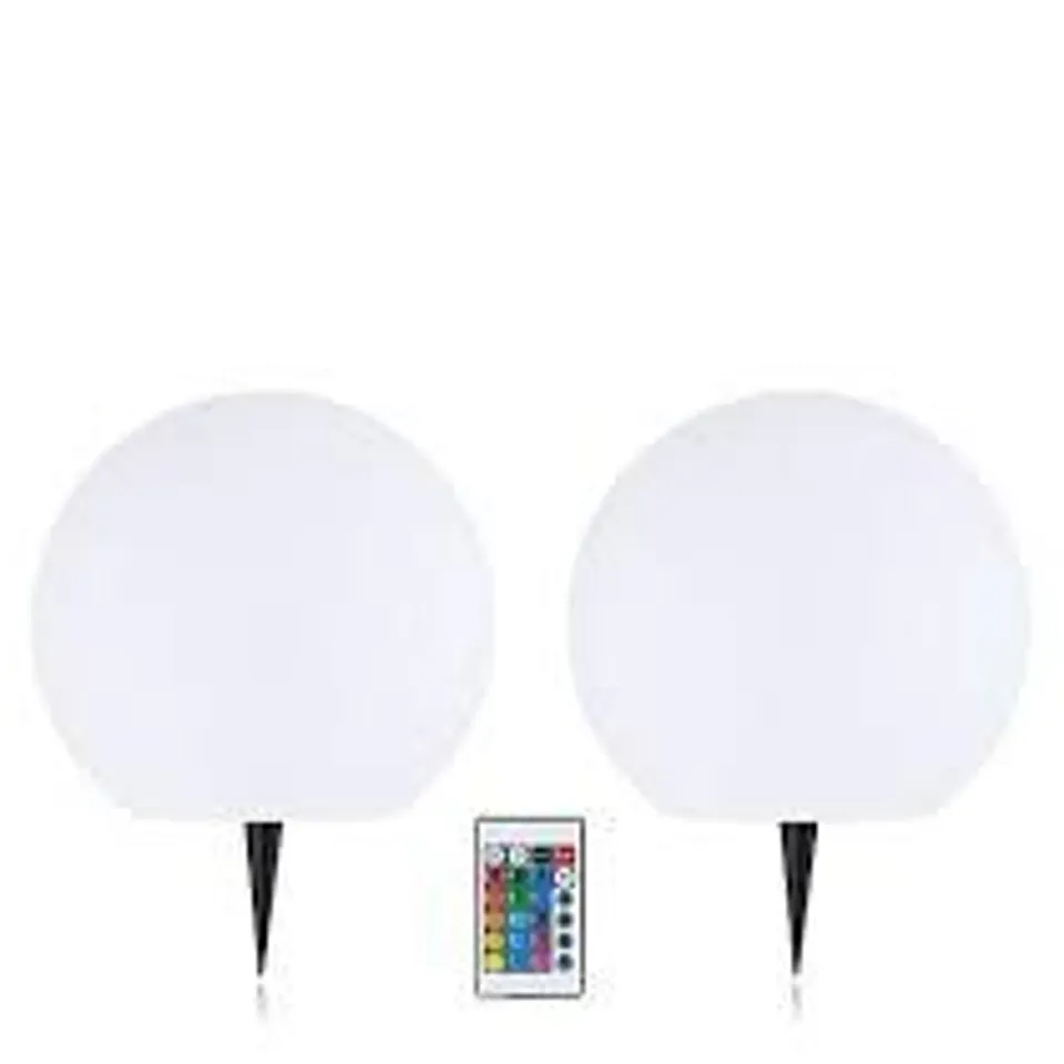 GARDEN REFLECTIONS SET OF 2 15CM COLOUR CHANGING SOLAR ORBS