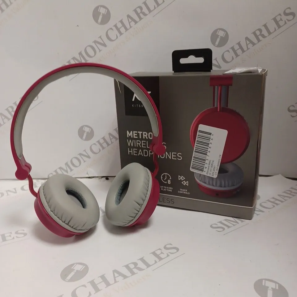 5 X BOXED KITSOUND METRO WIRELESS HEADPHONES IN RED 