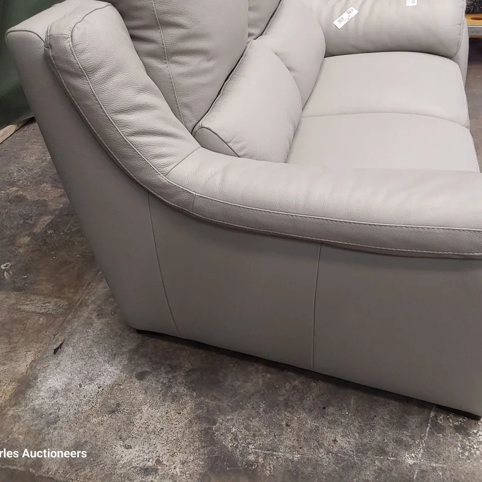 QUALITY ITALIAN DESIGNER DEGANO POWER RECLINING TWO SEATER SOFA GREY LEATHER 