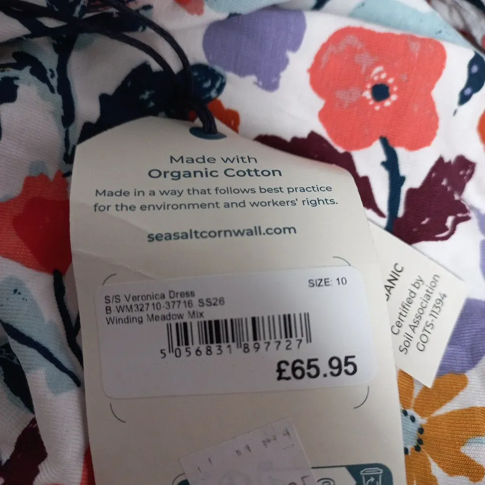 SEASALT CORNWALL VERONICA DRESS – FLORAL ORGANIC COTTON, UK 10