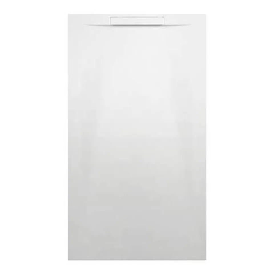 BOXED LAUFEN PRO S SHOWER TRAY, MADE OF MARBOND COMPOSITE MATERIAL, RECTANGULAR, LINEAR OUTLET AT SHORT SIDE