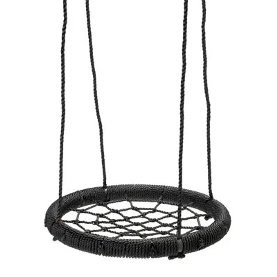 BOXED NYLON BLACK WEB/SAUCER SWING WITH CHAINS (1 BOX)